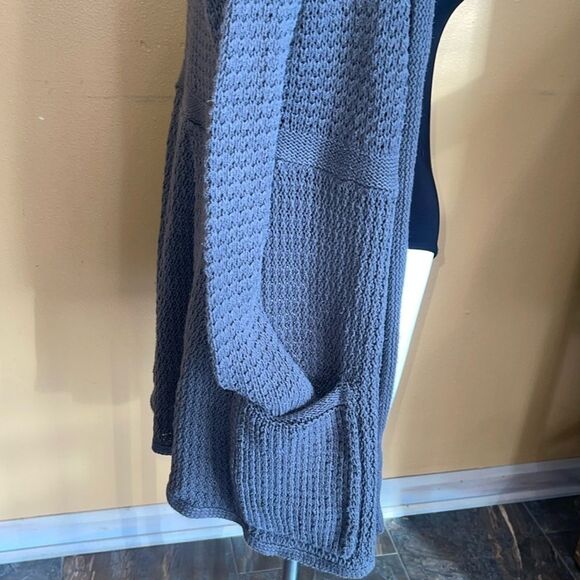 Anthropologie Angel of the North grey crochet open front sweater ladies Small - Picture 5 of 11